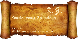 Komáromy Zoltán névjegykártya